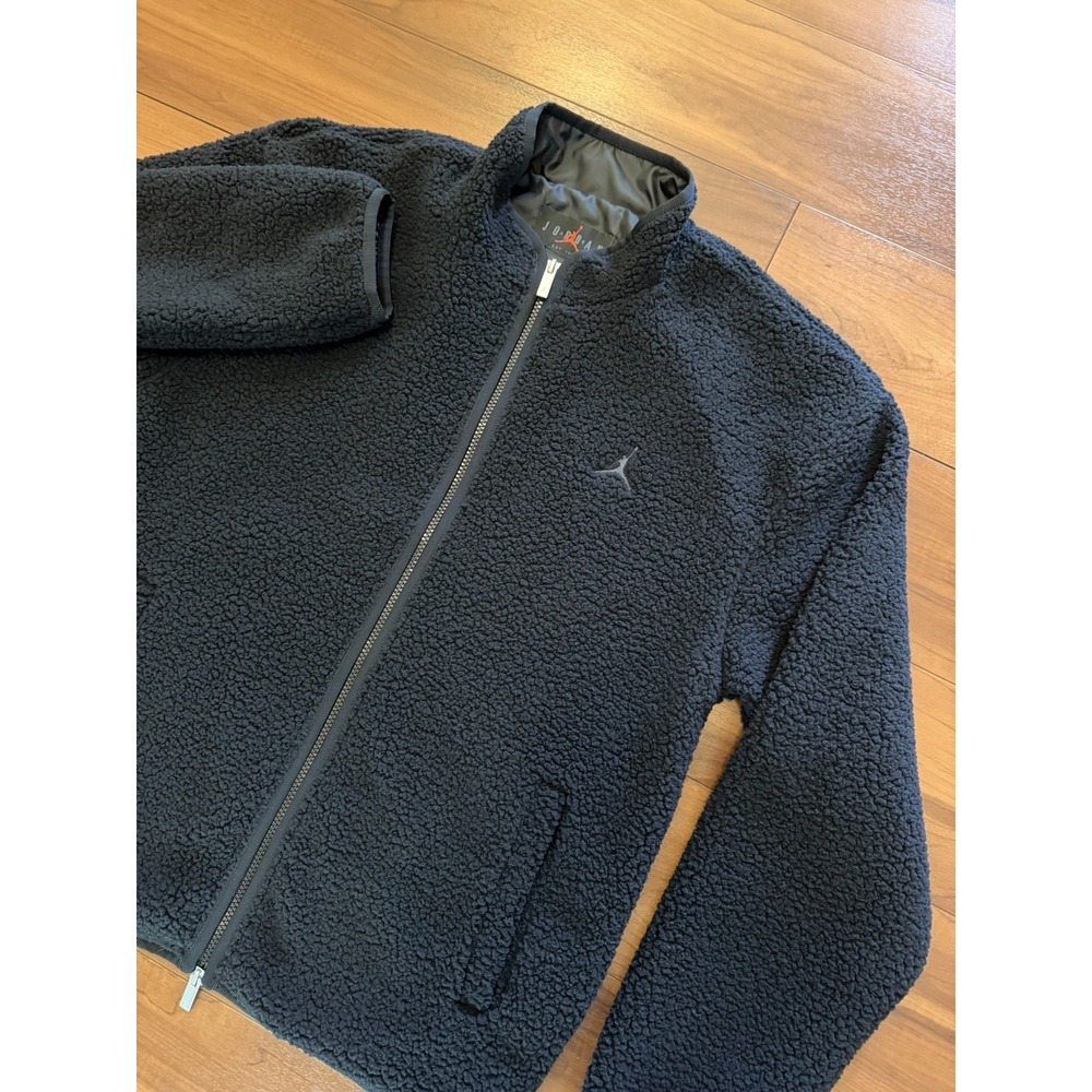 NWT Air Jordan Flight High-Pile Fleece Jacket Black FV7448-010 Men's Size Small